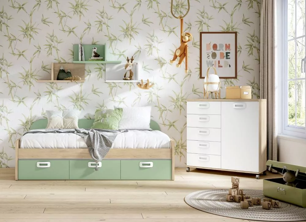 Cama nido de 90 ó 105 con 3 cajones CLEO