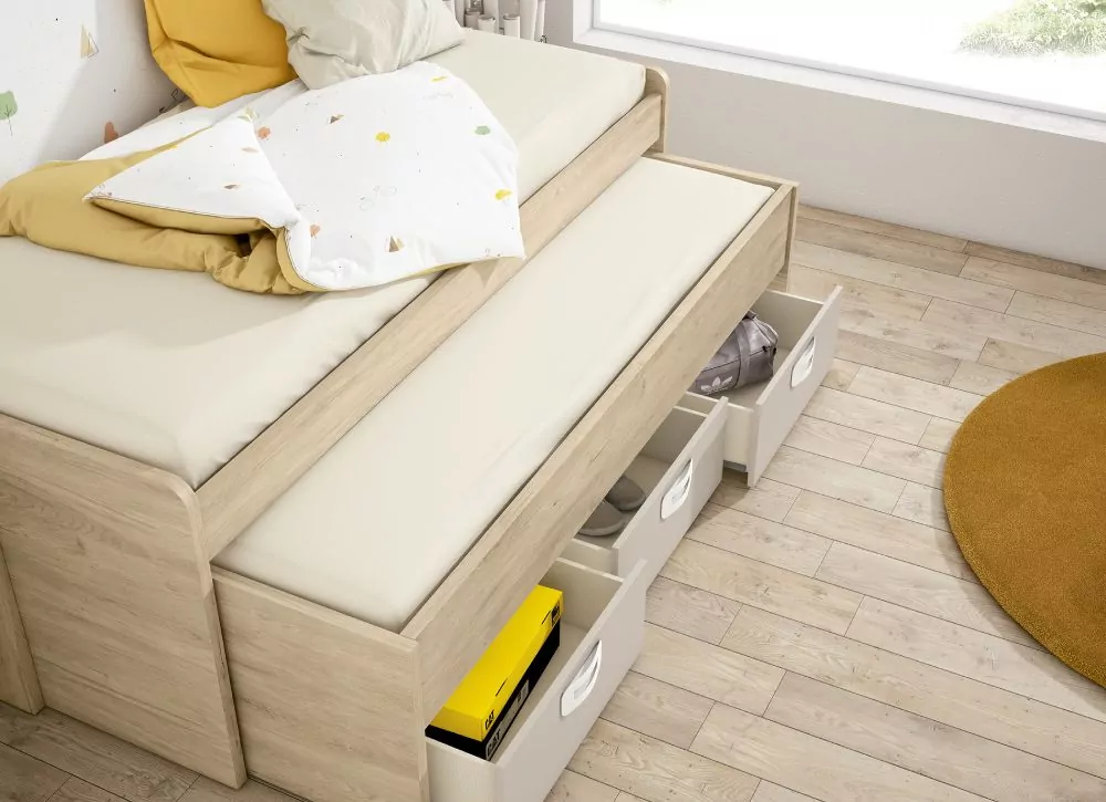 Compacto de 90 ó 105 con costado curvos y 3 cajones CLEO