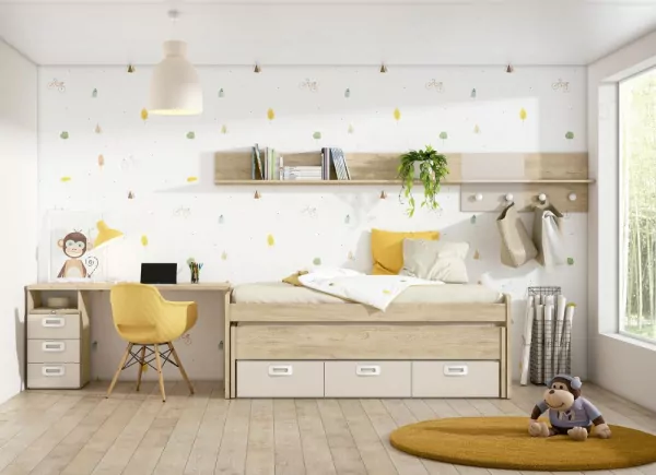 Compacto de 90 ó 105 con costado curvos y 3 cajones CLEO