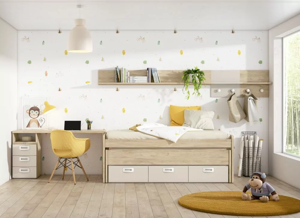 Compacto de 90 ó 105 con costado curvos y 3 cajones CLEO