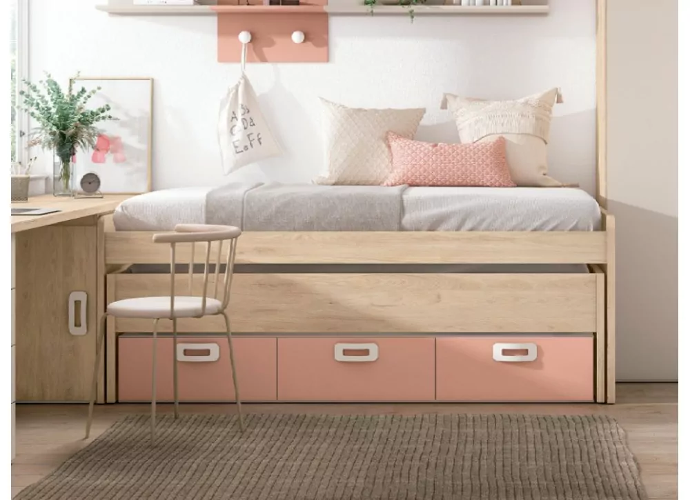 Compacto de 90 ó 105 con costado curvos y 3 cajones CLEO