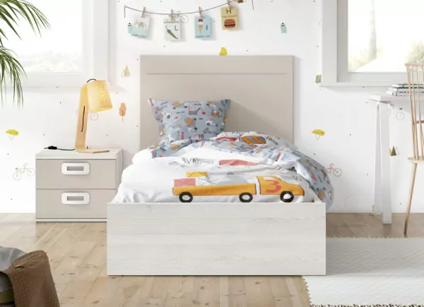 Cama de 90 ó 105 con cabecero CLEO Cama de 90 ó 105 con cabecero CLEO