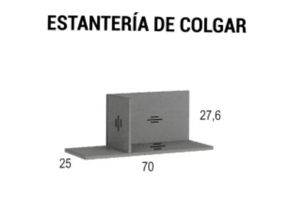 Estantería para colgar en pared con 1 divisor vertical CLEO Estantería para colgar en pared con 1 divisor vertical CLEO
