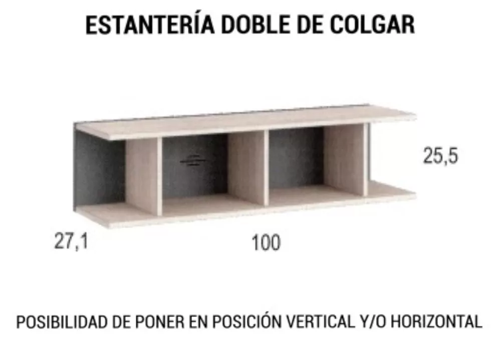 Estantería doble con 3 divisores CLEO Estantería doble con 3 divisores CLEO