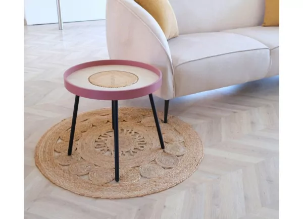 Mesa auxiliar de vime rosa DAYTON