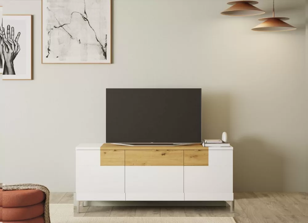Mueble de televisión lacado CANTABRIA Mueble de televisión lacado CANTABRIA