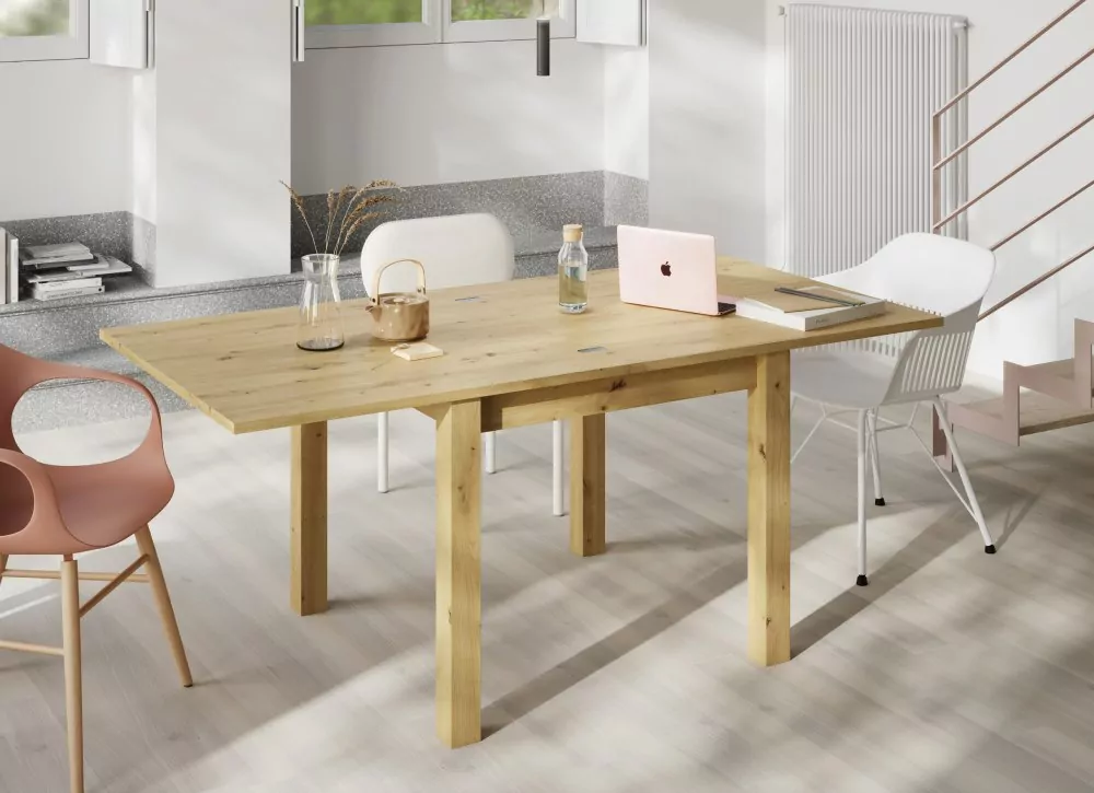 Mesa de comedor cuadrada extensible CANTABRICO Mesa de comedor cuadrada extensible CANTABRICO