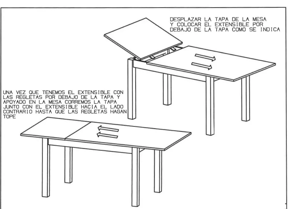 Mesa de comedor rectangular extensible CANTABRICO Mesa de comedor rectangular extensible CANTABRICO