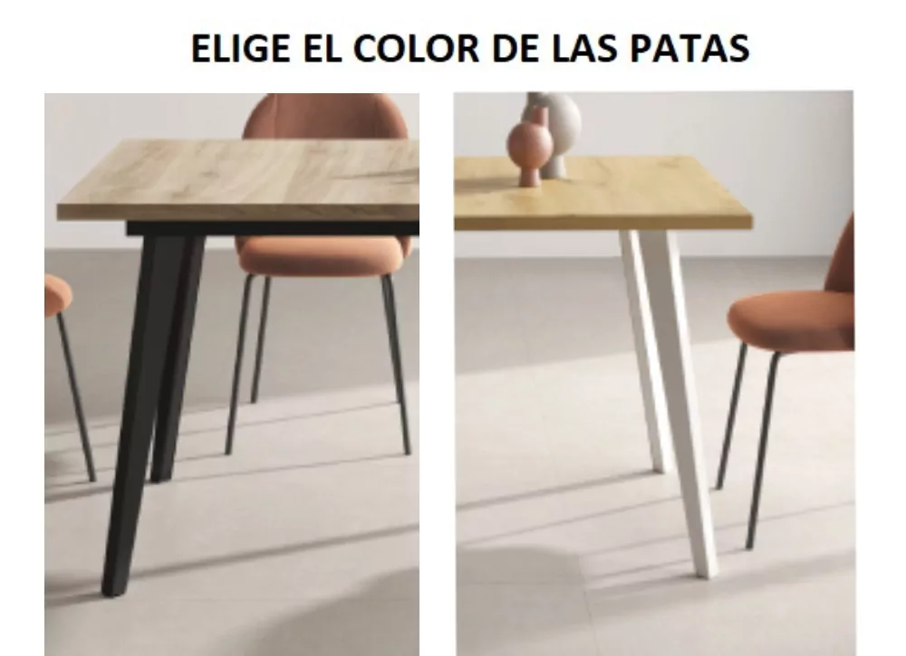 Mesa de comedor redonda fija o extensible CANTABRICO