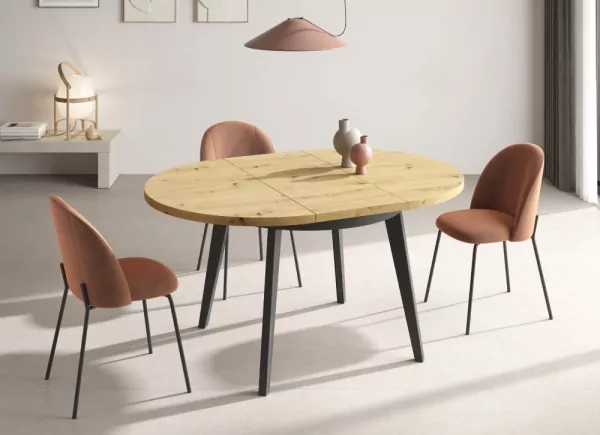 Mesa de jantar redonda fixa ou extensível CANTÁBRICO
