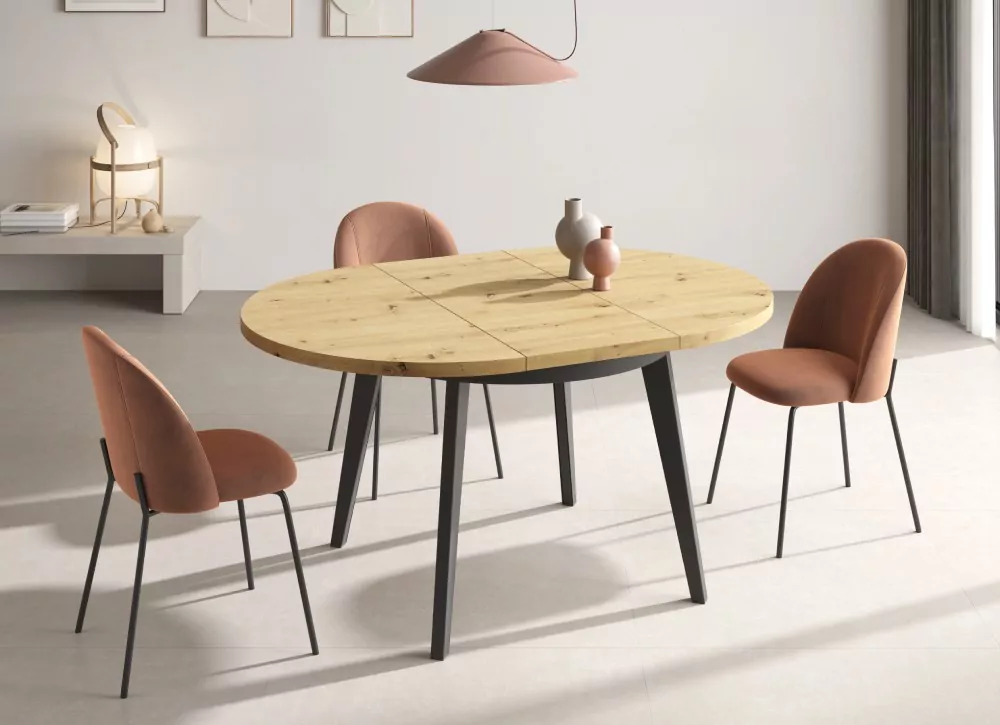 Mesa de jantar redonda fixa ou extensível CANTÁBRICO