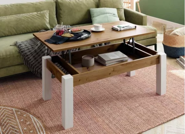 Mesa de centro elevable pata cuadrada CANTABRICO