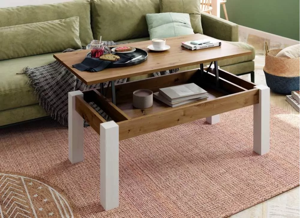 Mesa de centro elevable pata cuadrada CANTABRICO