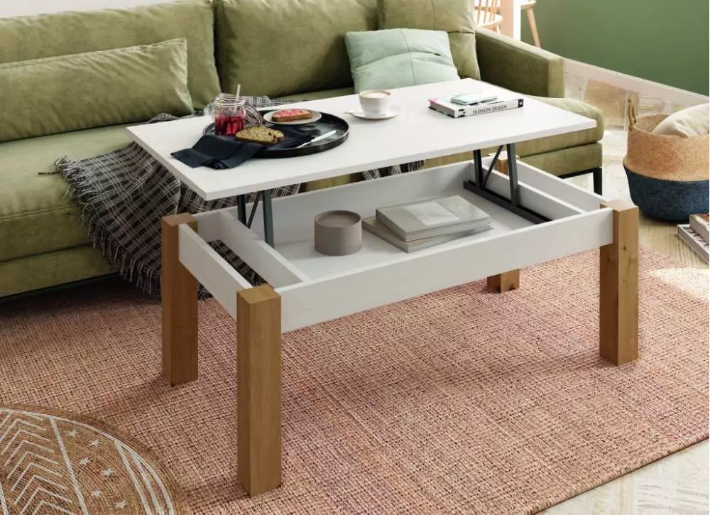 Mesa de centro elevable pata cuadrada CANTABRICO