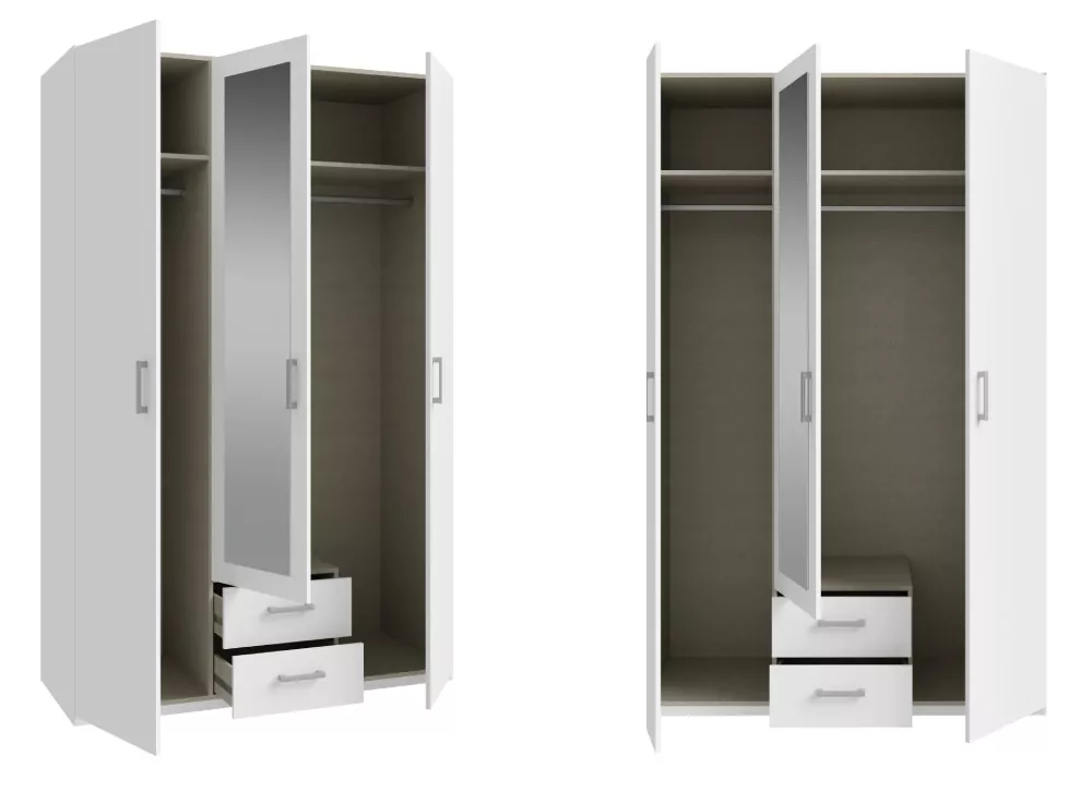 Roupeiro 3 portas whirlpool 2 gavetas e lua MALLORCA Roupeiro 3 portas whirlpool 2 gavetas e lua MALLORCA