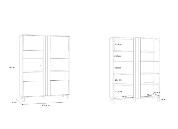 Expositor da sala de estar 2 portas ARNEY