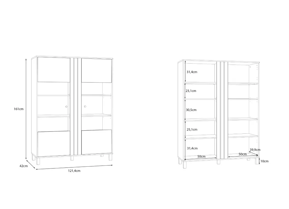 Expositor da sala de estar 2 portas ARNEY