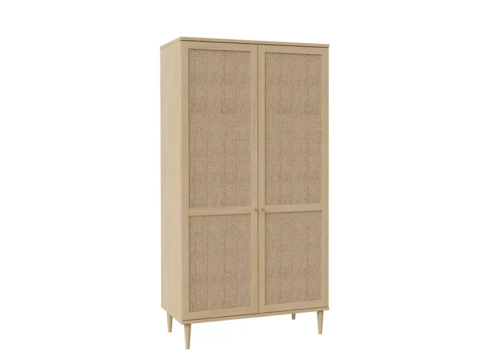 Roupeiro 2 portas faia e rattan CALABRIA Roupeiro 2 portas faia e rattan CALABRIA