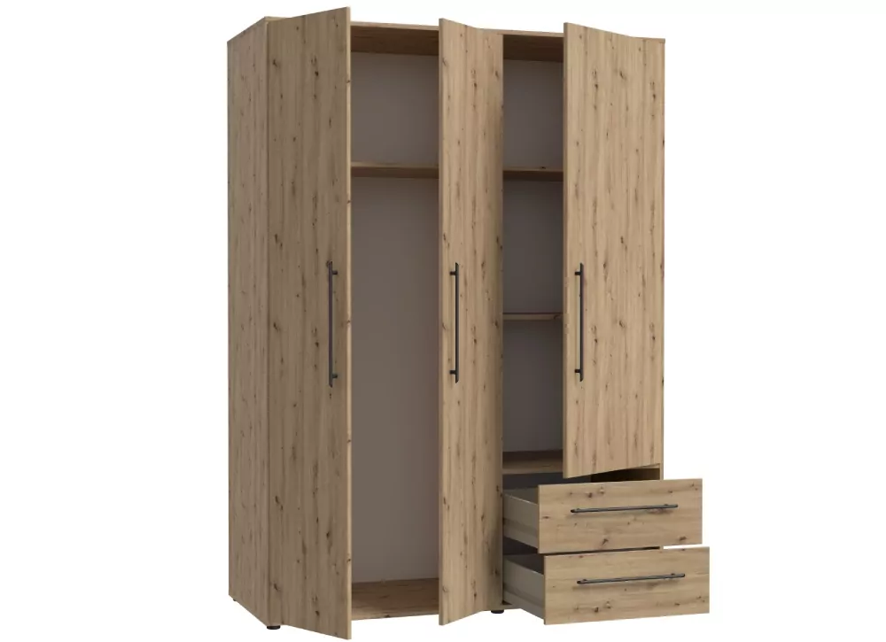 Armario 3 puertas batientes y 2 cajones PRIMAVERA