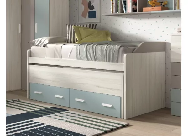 Cama compacta de 90 ó 105 con nido oculto y 2 cajones corban PLUS Cama compacta de 90 ó 105 con nido oculto y 2 cajones corban PLUS