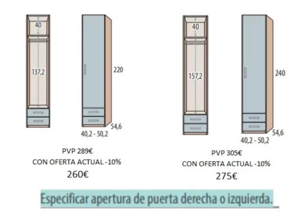 Armario 2 portas de balanço + 2 gavetas CORBAN PLUS  Armario 2 portas de balanço + 2 gavetas CORBAN PLUS