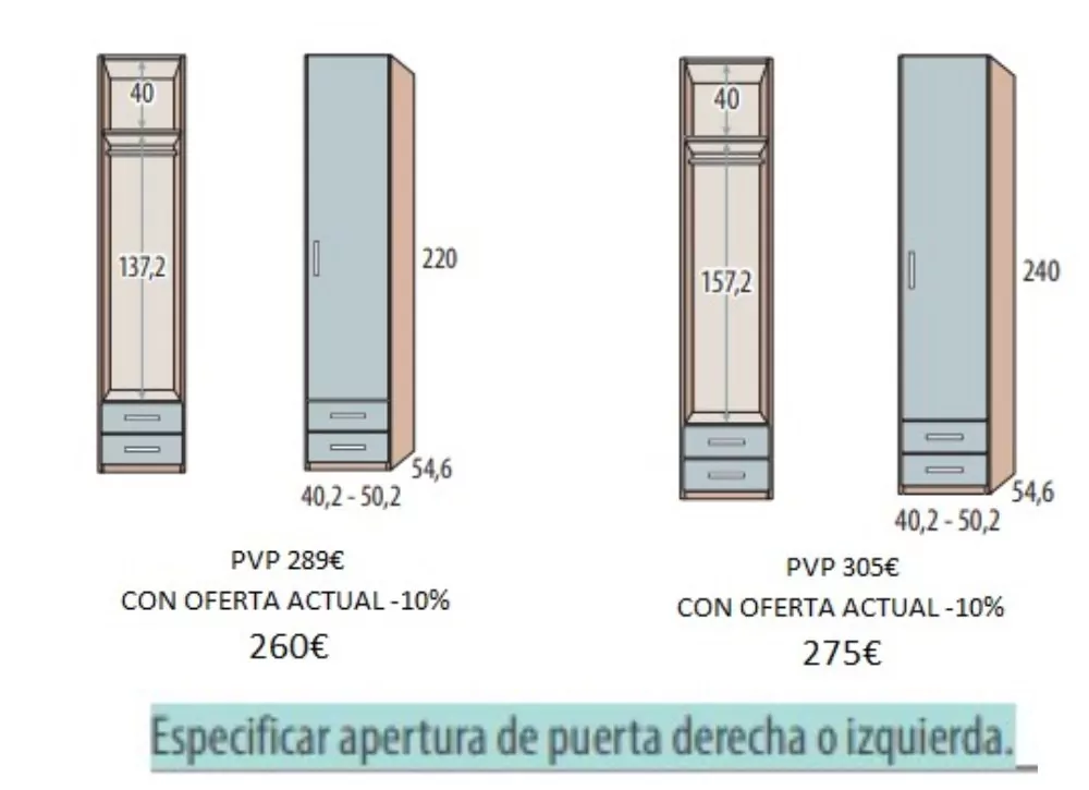 Armario 2 portas de balanço + 2 gavetas CORBAN PLUS  Armario 2 portas de balanço + 2 gavetas CORBAN PLUS