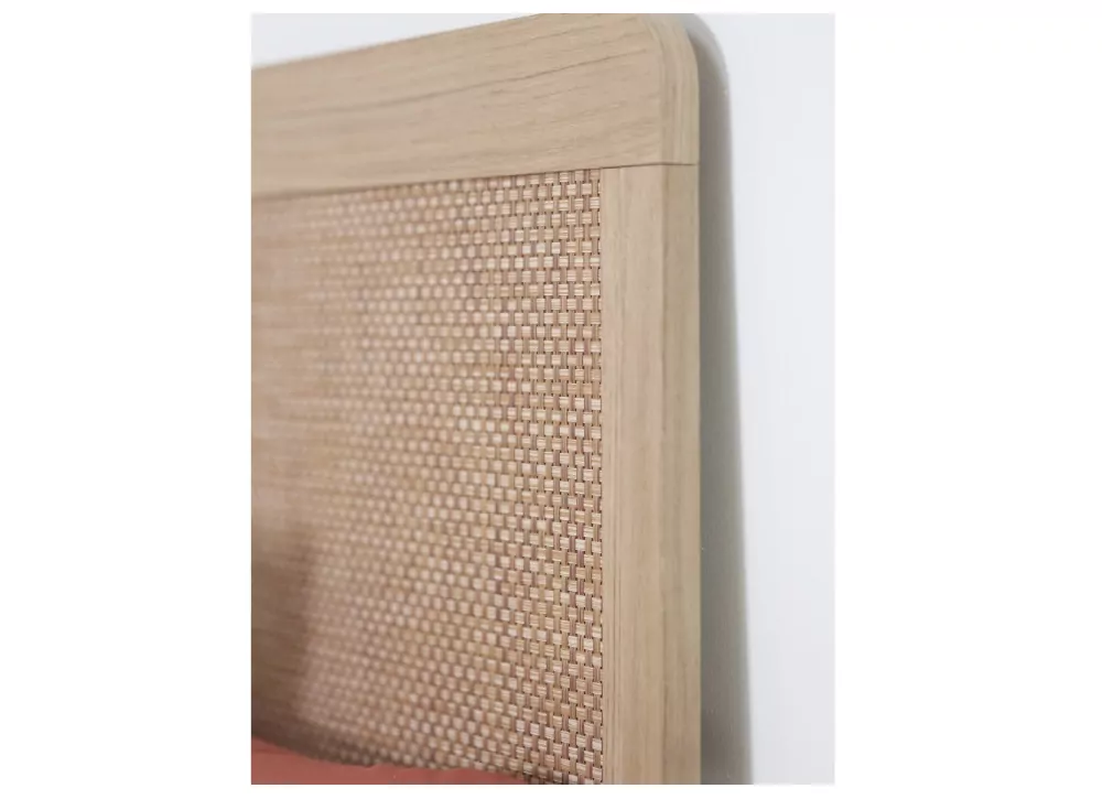 Cabecero para cama de 135 ó 150 haya y ratán CALABRIA Cabecero para cama de 135 ó 150 haya y ratán CALABRIA