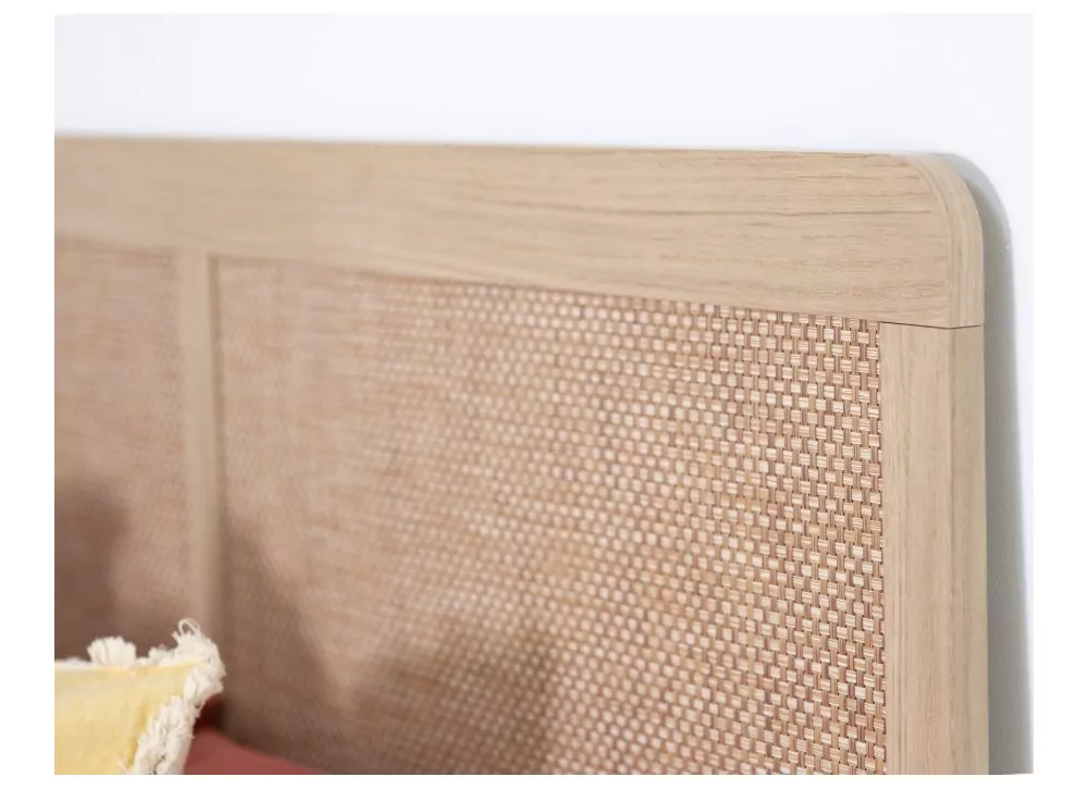 Cabecero para cama de 135 ó 150 haya y ratán CALABRIA Cabecero para cama de 135 ó 150 haya y ratán CALABRIA