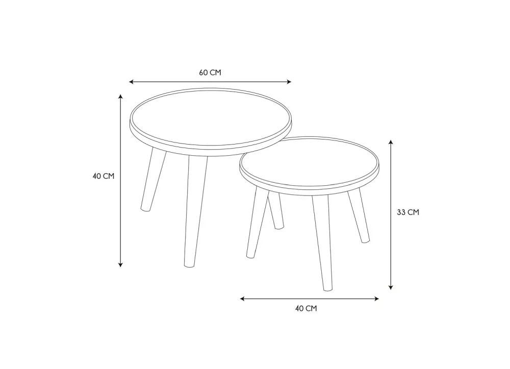 Set de 2 mesas nido ELISA Set de 2 mesas nido ELISA