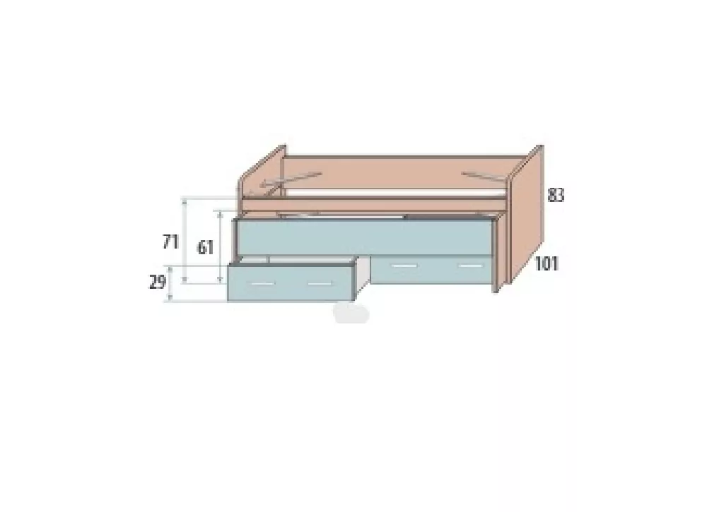 Compacto de 90 x 200 con nido oculto de 90 x 190 BEGOÑA Compacto de 90 x 200 con nido oculto de 90 x 190 BEGOÑA