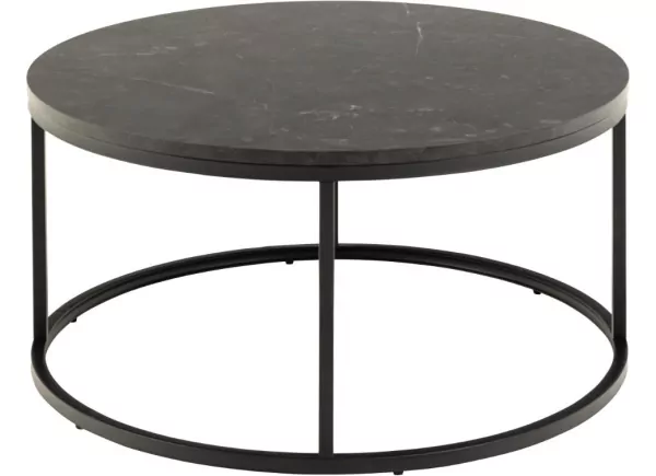 Mesa centro redonda tapa simil mármol SIGNE Mesa centro redonda tapa simil mármol SIGNE