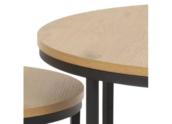 Conjunto de 2 mesas de centro redondas SAGA