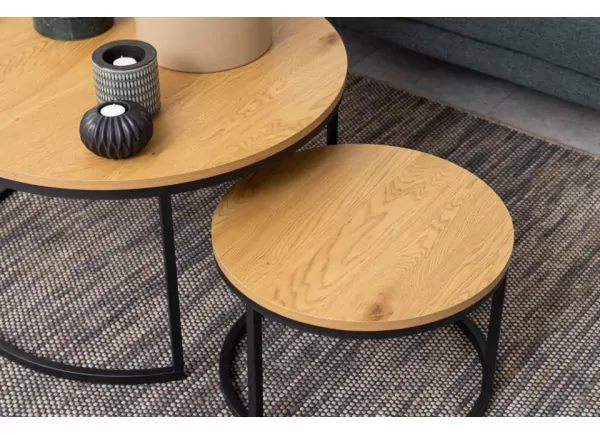 Conjunto de 2 mesas de centro redondas SAGA