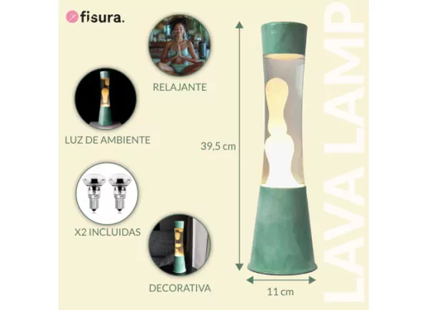 Lâmpada de lava verde de menta de COLUMBA