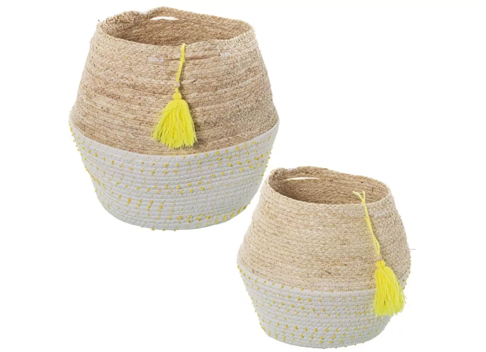 Conjunto de 2 cestas de rattan COZY Conjunto de 2 cestas de rattan COZY
