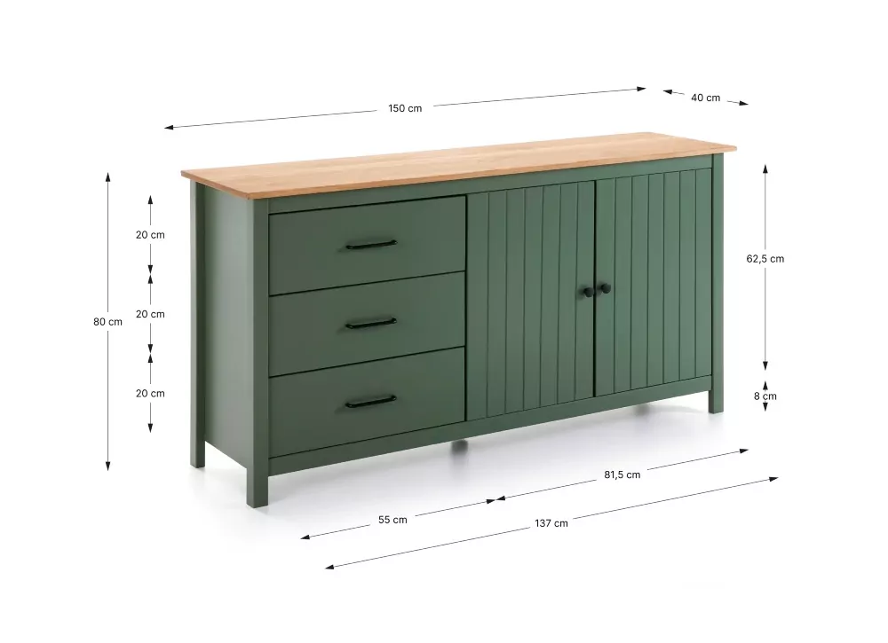 Aparador RANDA com 2 portas e 3 gavetas Aparador RANDA com 2 portas e 3 gavetas