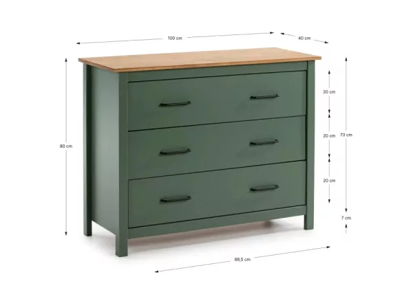 Cómoda de 3 cajones RANDA