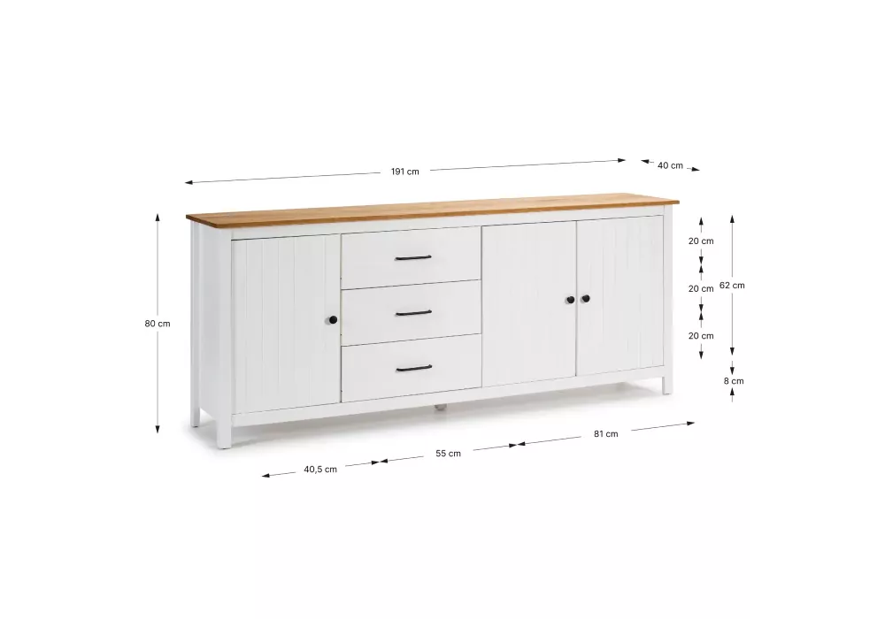 Aparador 3 puertas y 3 cajones RANDA