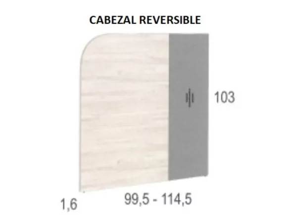 Cabecero reversible de 90 ó 105 CLEO