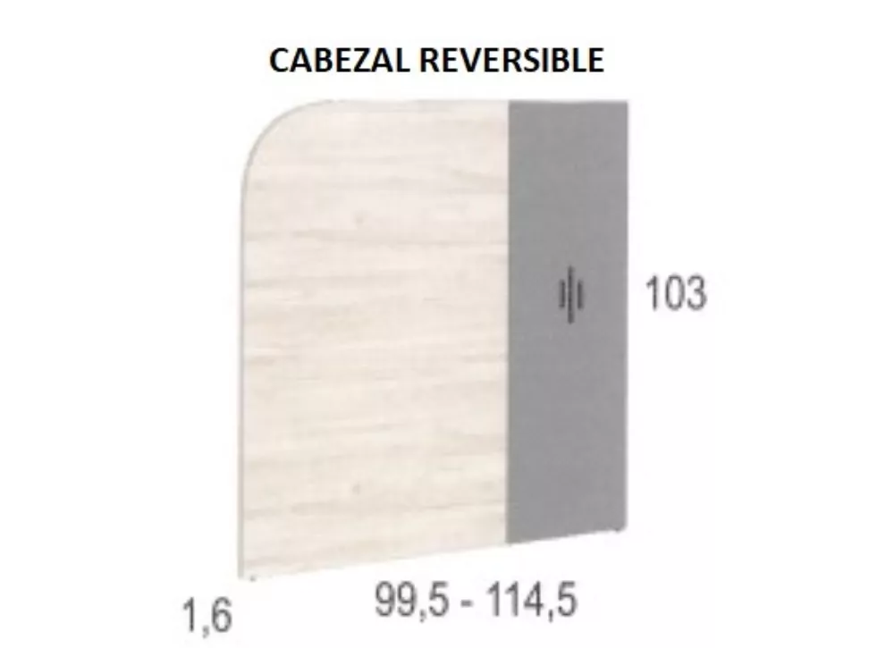 Cabecero reversible de 90 ó 105 CLEO