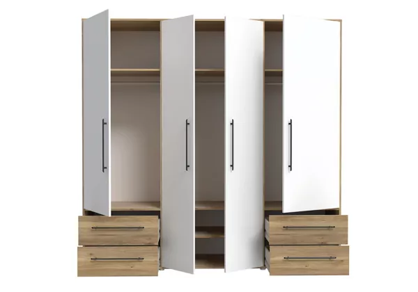 Roupeiro com 4 portas e 4 gavetas PRIMAVERA