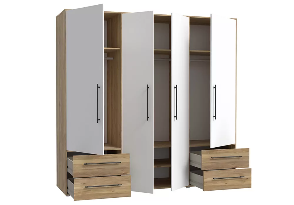 Roupeiro com 4 portas e 4 gavetas PRIMAVERA