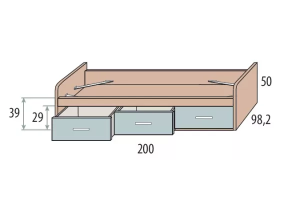 Cama nido de 90 ó 105 con tres cajones corban PLUS Cama nido de 90 ó 105 con tres cajones corban PLUS