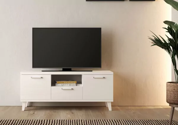 Mesa de TV sem pés 2 portas 1 gaveta 1 nicho ATLANTIS Mesa de TV sem pés 2 portas 1 gaveta 1 nicho ATLANTIS