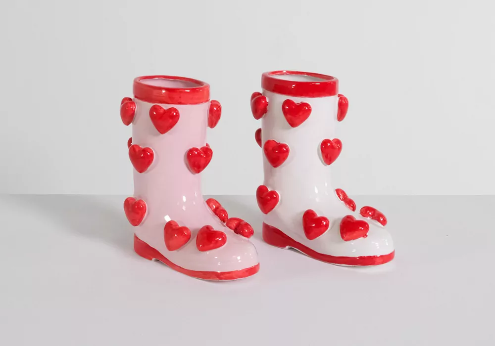 Vaso em formato de bota RED Hearts Vaso em formato de bota RED Hearts
