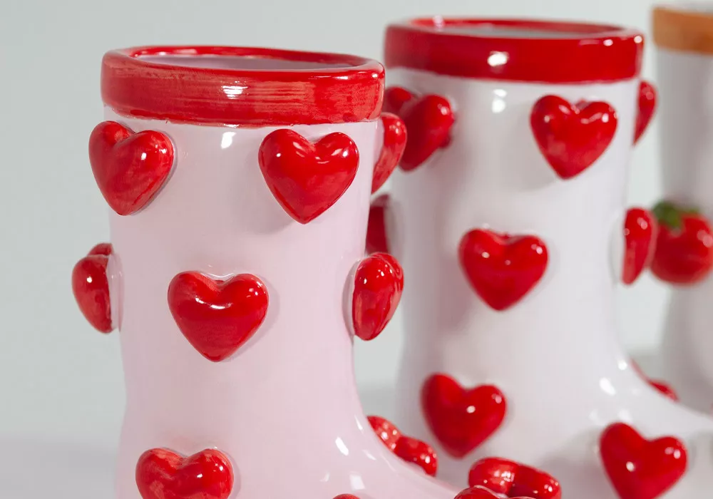 Vaso em formato de bota RED Hearts Vaso em formato de bota RED Hearts