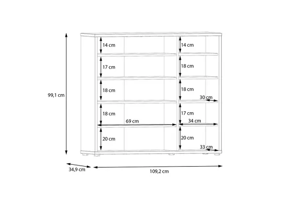 Zapatero 3 puertas y 8 baldas BLOOM