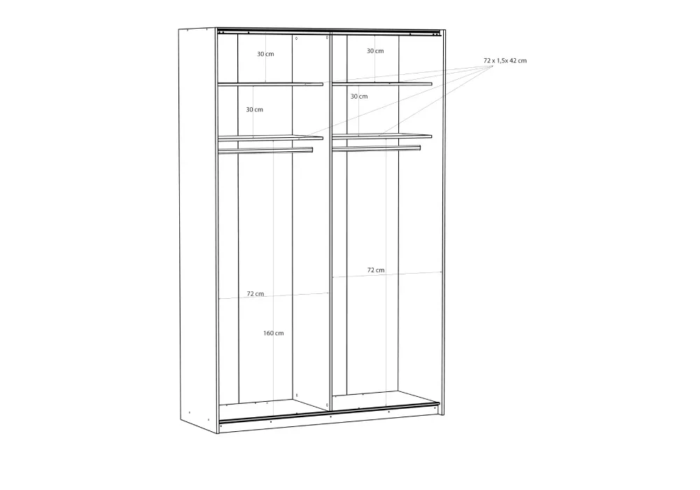 Armario 2 puertas correderas con ó sin espejo SLIDE