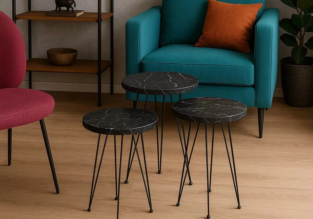 SET DE TRES MESAS AUXILIARES ELLIOT SET DE TRES MESAS AUXILIARES ELLIOT