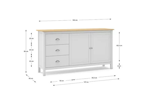 Aparador 2 puertas y 3 cajones ROSE Aparador 2 puertas y 3 cajones ROSE